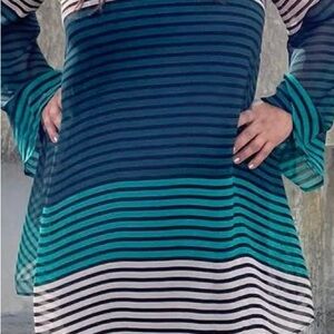 ECI Multicolor Striped Long Sleeve Dress